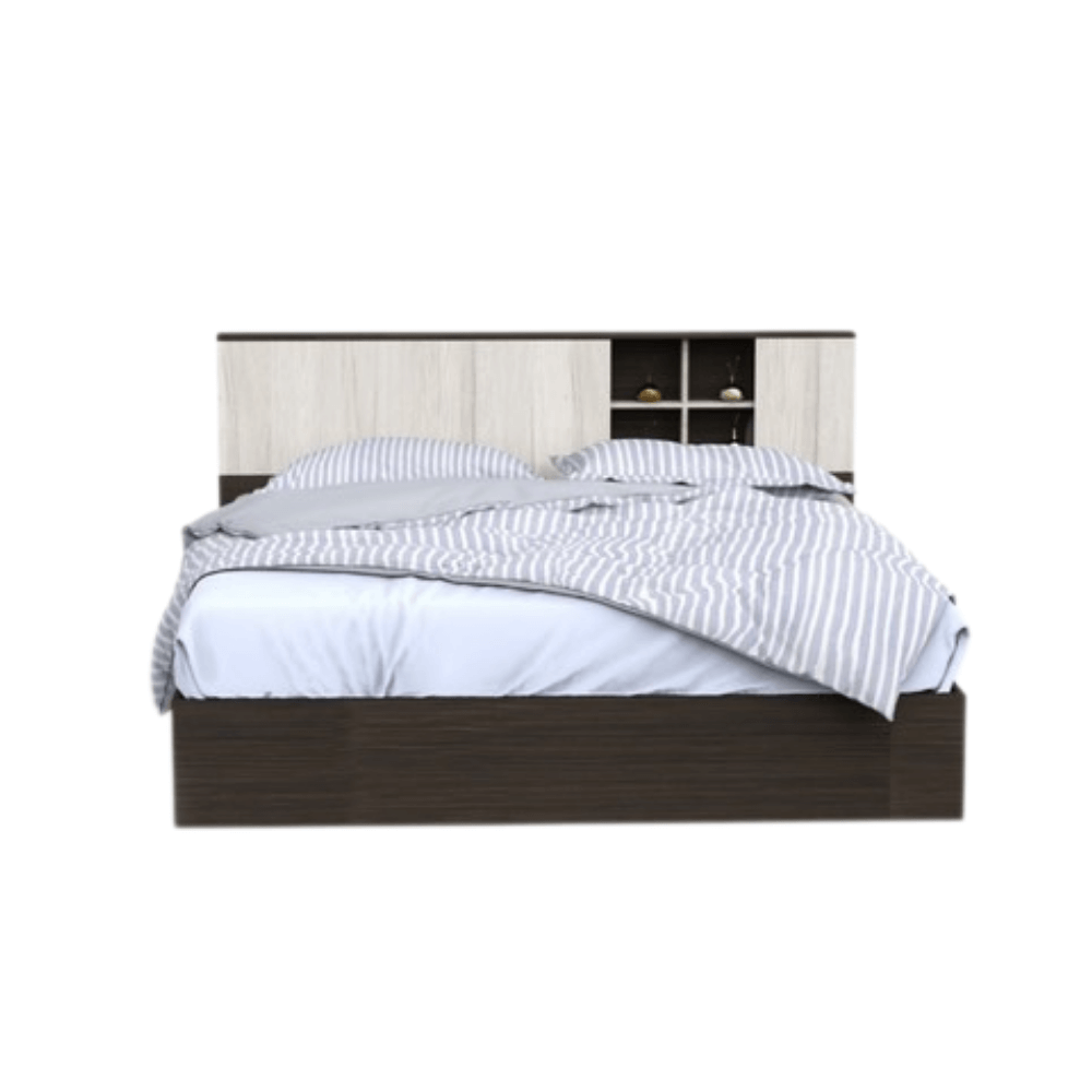 ชุดห้องนอน + ที่นอนสปริง 6 ฟุต WISDOM DESIGN FURNITURE รุ่น RICHES สีไวท์/โอ๊ค_2